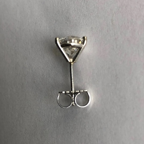 βοΈ SOLD βοΈCustom Martini Set 14K White Gold Moissanite Earrings 6.5mm 2CTW - Picture 3 of 4